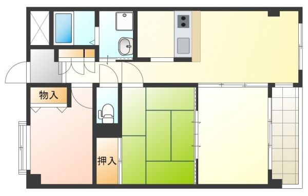サクセスパレス桜塚3階2LDK 間取の画像