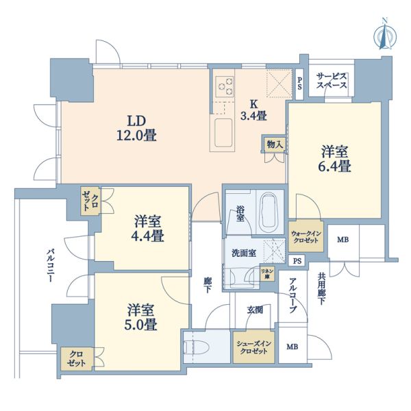 3LDKの間取り画像
