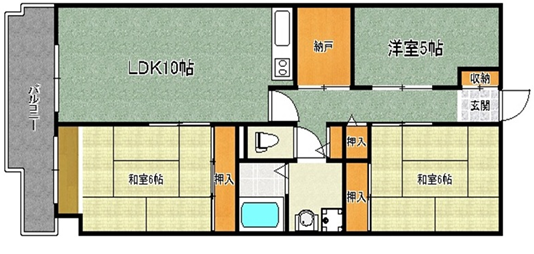 あべのベルタ7階3LDK 間取の画像