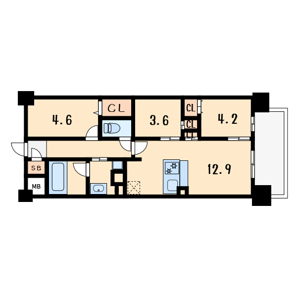 3LDKの間取り画像