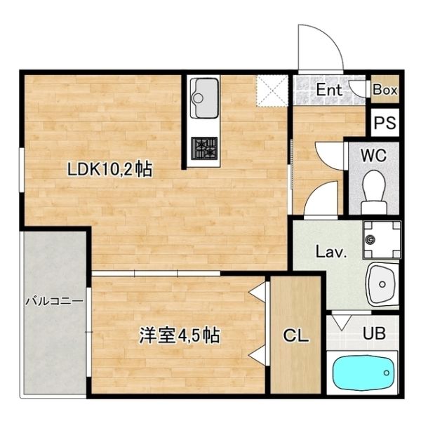 1LDKの間取り画像