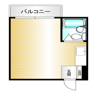 シャトー第二花園6階1R 間取の画像