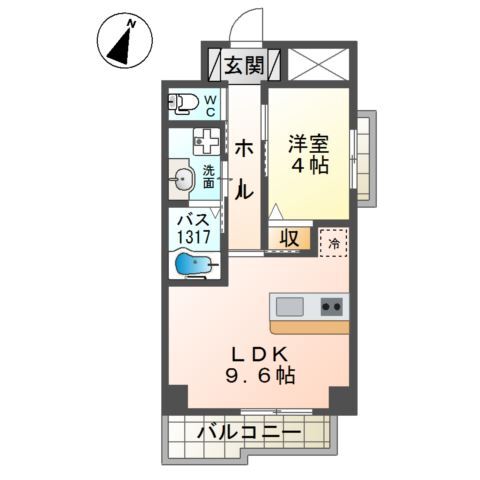 1LDKの間取り画像