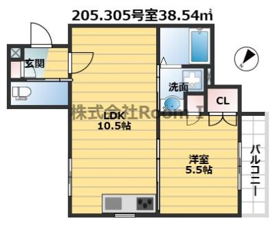 1LDKの間取り画像