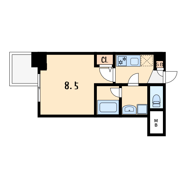 1Kの間取り画像