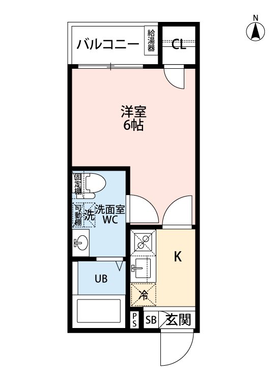 CRASTINE名楽町3階1K 間取の画像