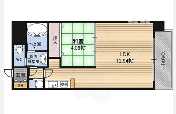 1LDKの間取り画像