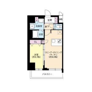 Dimus新大阪2階1LDK 間取の画像