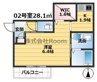 へーベルメゾン・プレミール1階1K 間取の画像