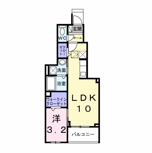 1LDKの間取り画像