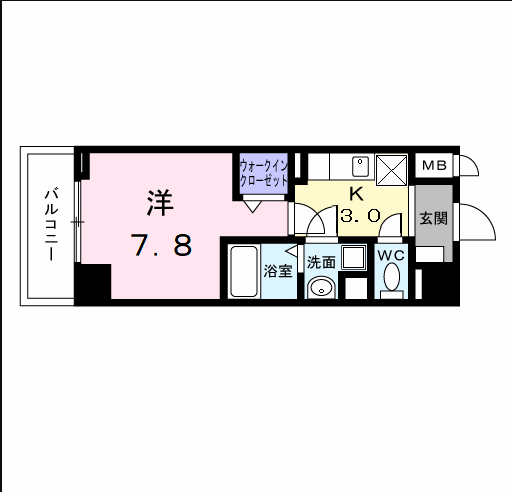 アーバンスクウェア丸の内7階1K 間取の画像